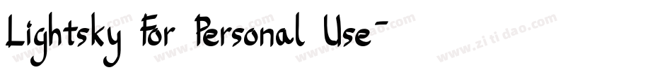 Lightsky For Personal Use字体转换
